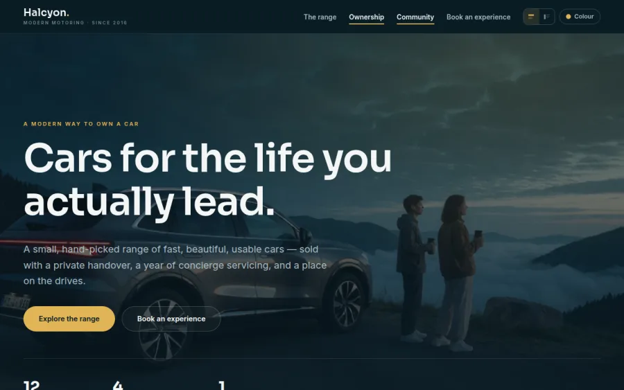 Halcyon homepage preview